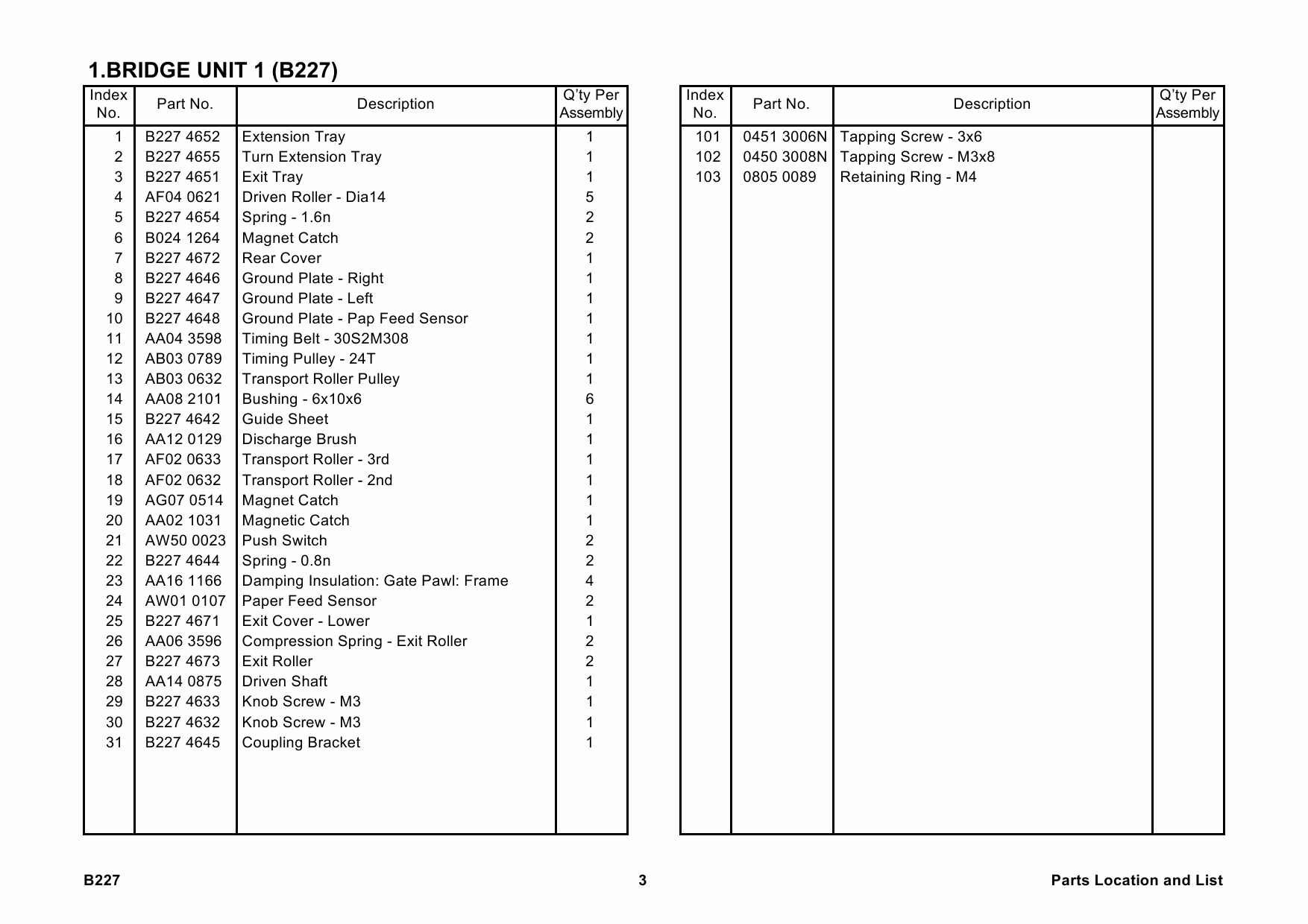 RICOH Options B227 BRIDGE-UNIT-BU3000 Parts Catalog PDF download-3